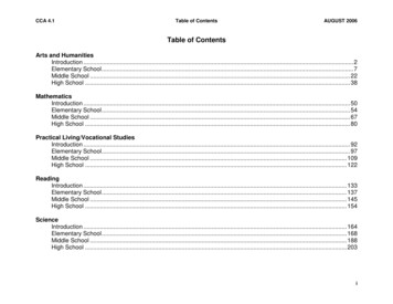 Table Of Contents - Russell Independent School District