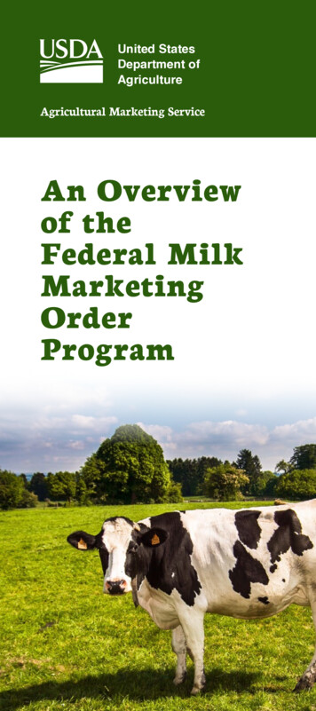 Federal Milk Marketing Order Program: An Overview Of The System