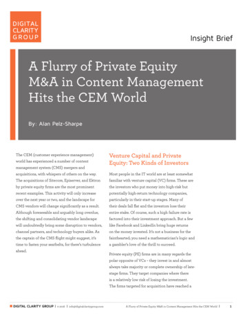 A Flurry Of Private Equity M&A In Content Management Hits The CEM World