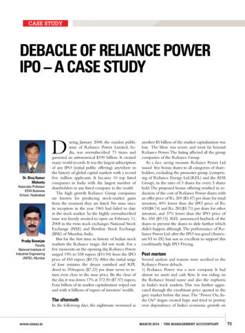 DEBACLE OF RELIANCE POwER IPO - A CASE STUDY