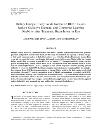 Dietary Omega-3 Fatty Acids Normalize BDNF Levels, Reduce Oxidative .