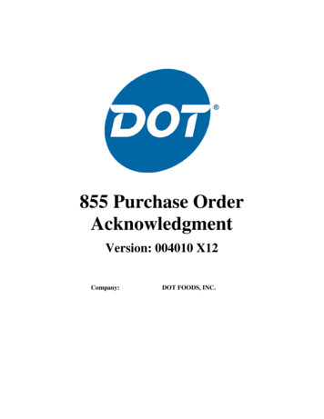855 Purchase Order Acknowledgment - Dot Foods