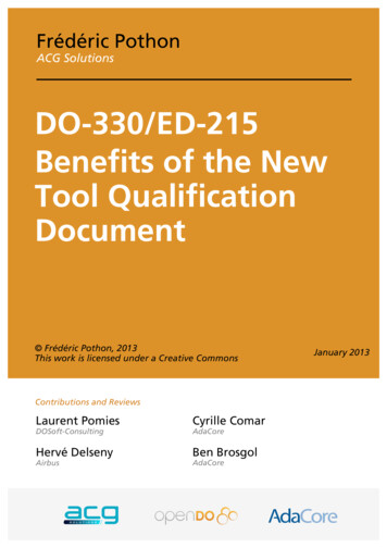 DO330 Benefits Of The New Tool Qualification Document-1 - AdaCore