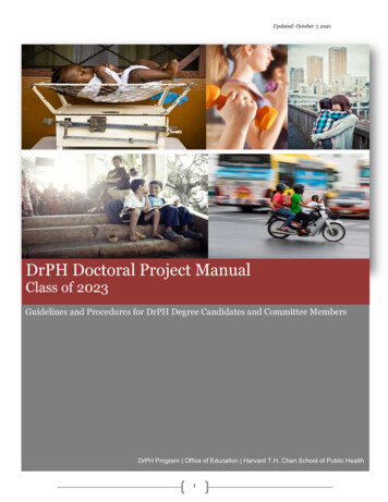 DrPH Doctoral Project Manual