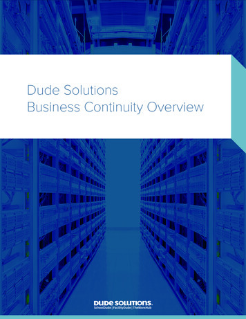 Dude Solutions Business Continuity Overview