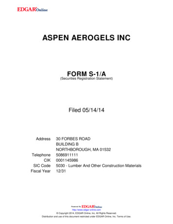 Aspen Aerogels Inc
