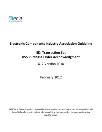 Electronic Components Industry Association Guideline EDI . - MemberClicks