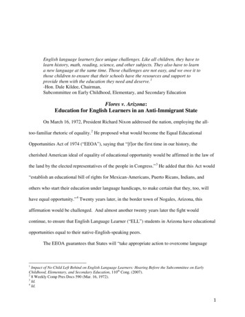 Flores V. Arizona Education For English Learners In An Anti-Immigrant State