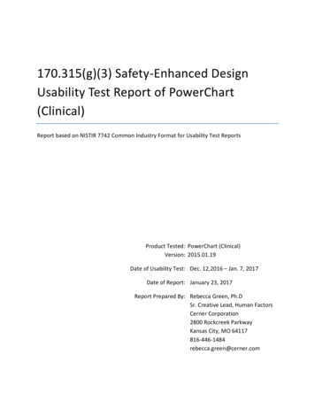EHR Usability Test Report For PowerChart - Drummond Group