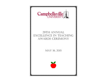 29th Annual Excellence In Teaching Awards Ceremony