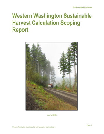 Draft - Subject To Change Western Washington Sustainable Harvest .