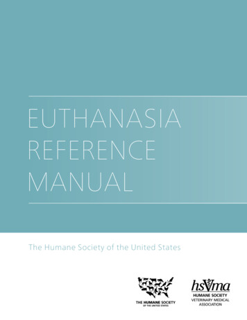 EUTHANASIA REFERENCE MANUAL - HumanePro