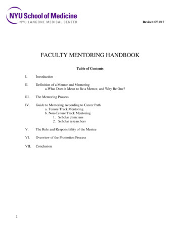 Faculty Mentoring Handbook - NYU Langone Health