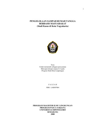 PENGELOLAAN SAMPAH RUMAH TANGGA BERBASIS MASYARAKAT (Studi Kasus Di .
