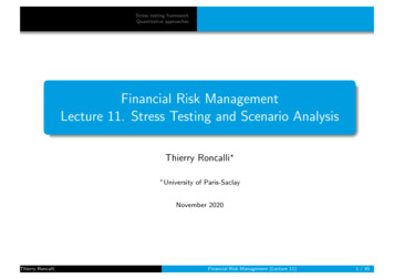 Lecture 11. Stress Testing And Scenario Analysis Financial Risk Management