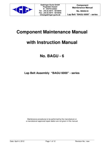 Component Maintenance Manual With Instruction Manual
