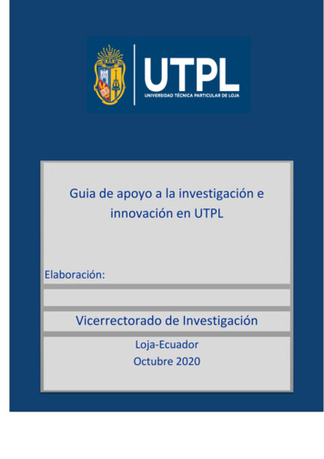 Guia De Apoyo A La Investigación E Innovación En UTPL
