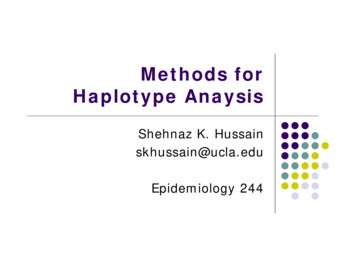 Methods For Haplotype Anaysis
