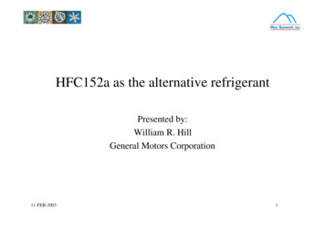 HFC152a As The Alternative Refrigerant - European Commission