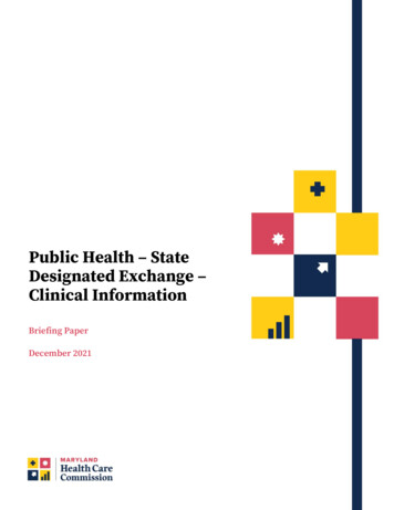 Public Health State Designated Exchange Clinical Information