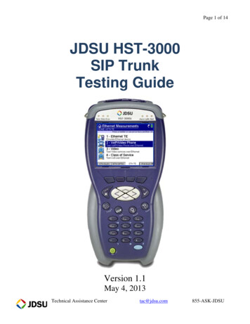 JDSU HST-3000 SIP Trunk Testing Guide - VIAVI Solutions