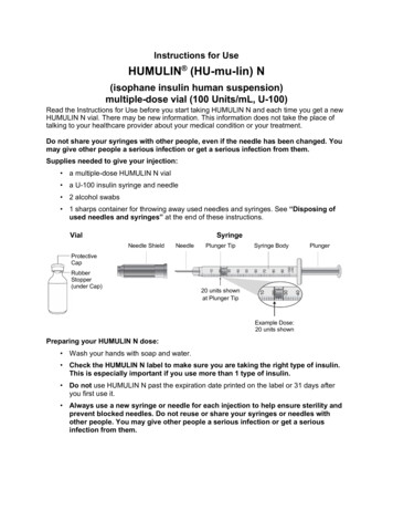 Instructions For Use HUMULIN (HU-mu-lin)N