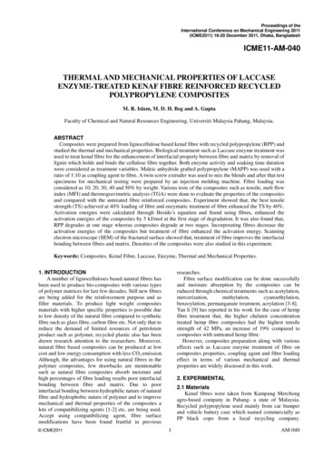 Thermal And Mechanical Properties Of Laccase Enzyme-treated Kenaf Fibre .