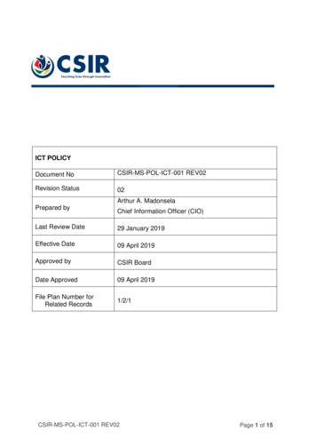 Information Security Policy - CSIR