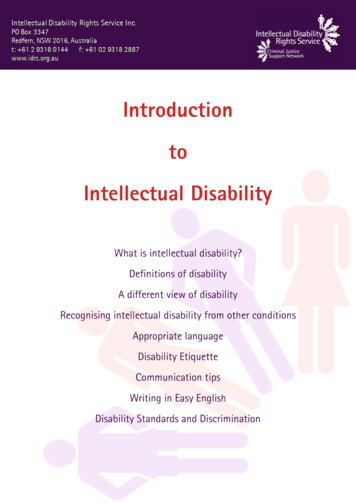Introduction To Intellectual Disability - IDRS