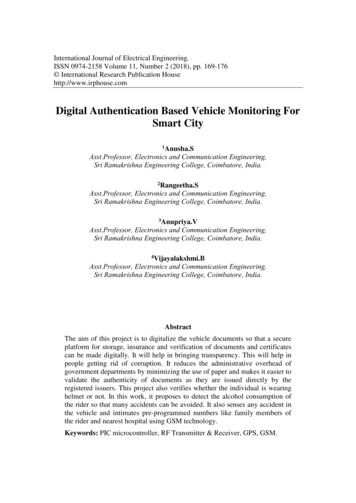 Digital Authentication Based Vehicle Monitoring For Smart City