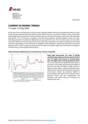 IMAD Current Economic Trends 18jul22