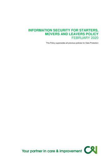 Information Security For Starters Movers And Leavers Policy