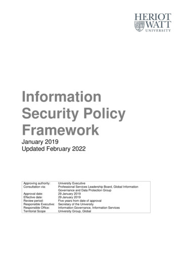 Information Security Policy Framework - Heriot-Watt University