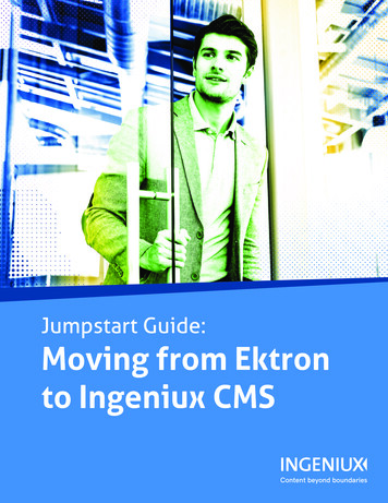 Jumpstart Guide: Moving From Ektron To Ingeniux CMS