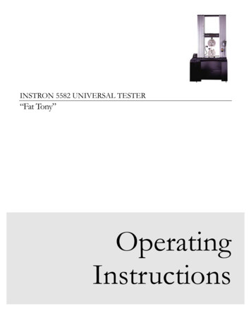 NEW Instron Universal Operating Instructions - Olin