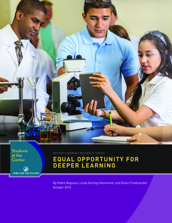 Deeper Learning Research Series Equal Opportunity For Deeper Learning