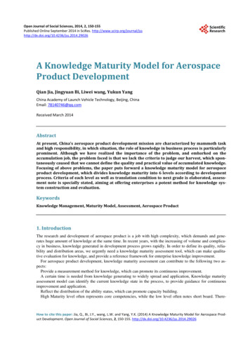 A Knowledge Maturity Model For Aerospace Product Development