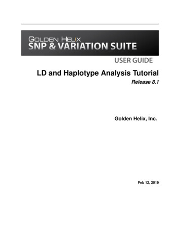 LD And Haplotype Analysis Tutorial - Golden Helix