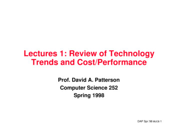 Lectures 1: Review Of Technology Trends And Cost/Performance