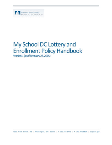 My School DC Lottery And Enrollment Policy Handbook
