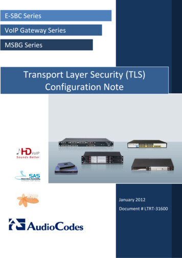 Transport Layer Security (TLS) Configuration - AudioCodes