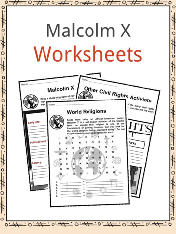 Malcolm X Worksheets - Bpadown-smartschools.enschool 