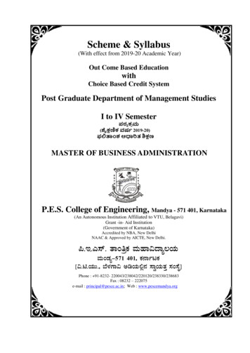 Scheme & Syllabus - P.E.S. College Of Engineering
