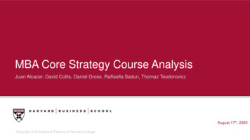 MBA Core Strategy Course Analysis - Hbs.edu