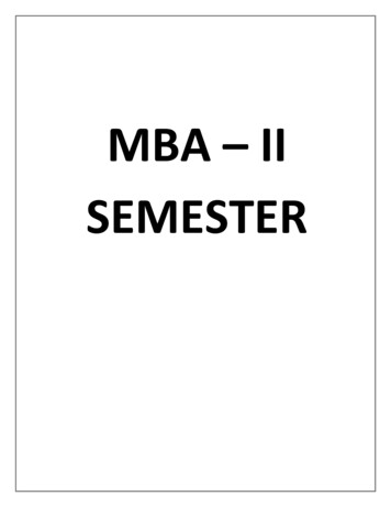 MBA II SEMESTER - Gyan Ganga Institute Of Technology And Sciences