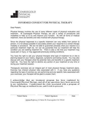 Informed Consent For Physical Therapy
