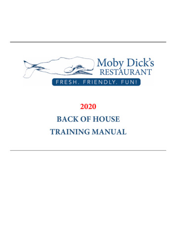 2020 BACK OF HOUSE TRAINING MANUAL - Moby's