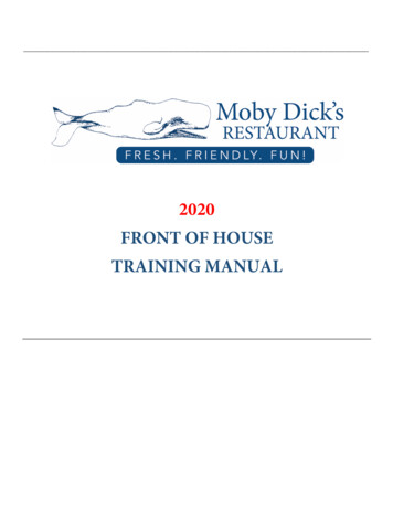 2020 FRONT OF HOUSE TRAINING MANUAL - Moby's