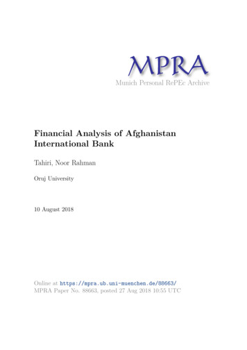 Financial Analysis Of Afghanistan International Bank - LMU