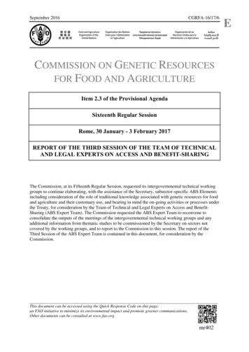 C Genetic Resources For Food And Agriculture